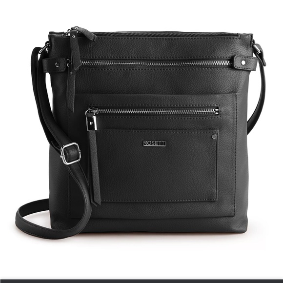 Rosetti Faux Leather Black/Brown Crossbody EUC No Defects - Picture 1 of 9